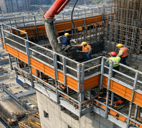 self climbing formwork самоподъемная опалубка